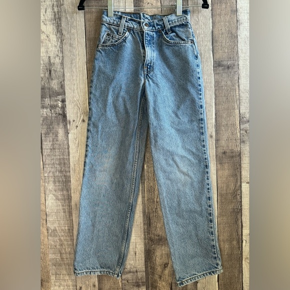 LEVIS VINTAGE 550 Relaxed Slim Youth Kids Orange Tab Jeans sz 11 Slim - Picture 1 of 9